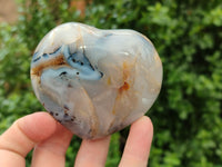 Polished Dendritic Agate Gemstone Hearts x 6 From Madagascar