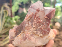 Natural Red Hematoid Quartz Clusters x 3 From Karoi, Zimbabwe