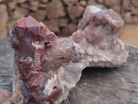 Natural Red Hematoid Quartz Clusters x 3 From Karoi, Zimbabwe