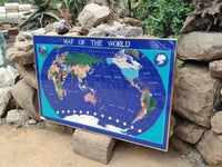 Hand Made Lapis Lazuli World Map With Time Zone Clocks x 1 From China