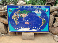 Hand Made Lapis Lazuli World Map With Time Zone Clocks x 1 From China