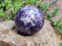 Polished Lepidolite with Pink Rubellite Spheres x 4 From Ambatondrazaka, Madagascar