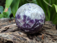 Polished Lepidolite with Pink Rubellite Spheres x 4 From Ambatondrazaka, Madagascar