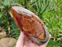 Polished Polychrome Jasper Standing Free Forms x 3 From Mahajanga, Madagascar