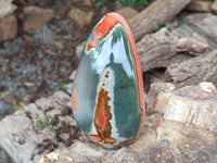 Polished Polychrome Jasper Standing Free Forms x 3 From Mahajanga, Madagascar