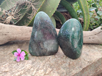 Polished Fuchsite Standing Free Forms x 2 From Madagascar