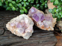 Natural Jacaranda Amethyst Quartz Clusters x 2 from Mumbwa, Zambia