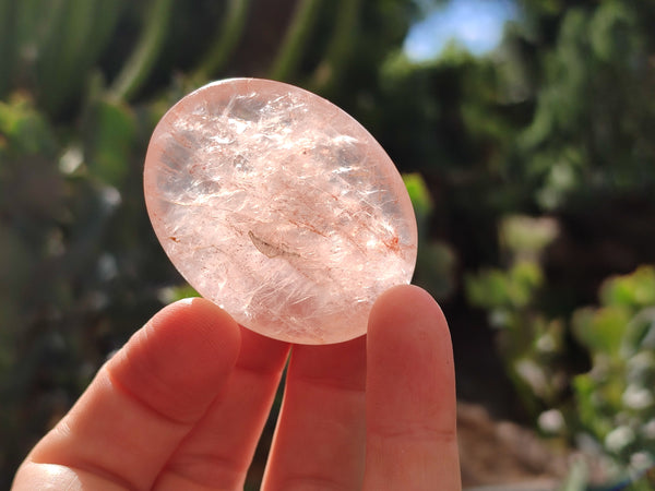 Polished Hematoid Quartz Palm Stones x 20 From Madagascar