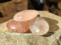 Polished Hematoid Quartz Palm Stones x 20 From Madagascar