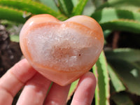 Polished Carnelian Gemstone Hearts x 4 From Madagascar