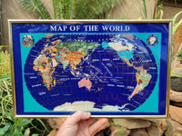 Hand Made Lapis Lazuli Framed Map of the World - Sold Per Item - From Afghanistan