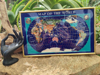 Hand Made Lapis Lazuli Framed Map of the World - Sold Per Item - From Afghanistan