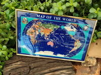 Hand Made Lapis Lazuli Framed Map of the World - Sold Per Item - From Afghanistan