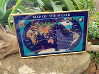 Hand Made Lapis Lazuli Framed Map of the World - Sold Per Item - From Afghanistan