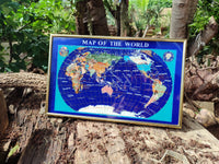 Hand Made Lapis Lazuli Framed Map of the World - Sold Per Item - From Afghanistan