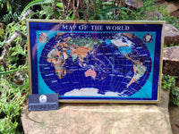 Hand Made Lapis Lazuli Framed Map of the World - Sold Per Item - From Afghanistan