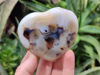 Polished Banded Agate Gemstone Hearts x 6 From Madagascar