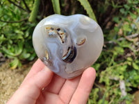 Polished Banded Agate Gemstone Hearts x 6 From Madagascar