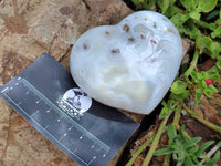 Polished Banded Agate Gemstone Hearts x 6 From Madagascar