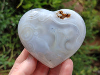 Polished Banded Agate Gemstone Hearts x 6 From Madagascar