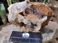 Natural Limonite Quartz Geode Clusters x 3 From Solwezi, Zambia