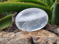 Polished Girasol Pearl Quartz Palm Stones x 12 From Madagascar