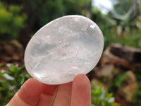 Polished Girasol Pearl Quartz Palm Stones x 12 From Madagascar