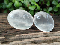 Polished Girasol Pearl Quartz Palm Stones x 12 From Madagascar