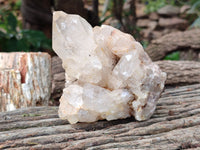 Natural Smokey Phantom Quartz Clusters x 3 From Luena, Congo