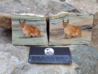 Hand Made Lynx / Caracal Decoupage on Butter Jade Stone Slabs - sold per item - From South Africa