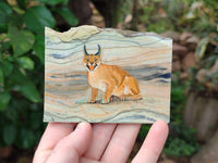 Hand Made Lynx / Caracal Decoupage on Butter Jade Stone Slabs - sold per item - From South Africa