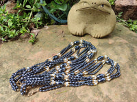 Polished Hematite and Freshwater Pearl Beaded Necklace - Sold Per Item - From Southern Africa