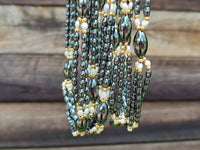 Polished Hematite and Freshwater Pearl Beaded Necklace - Sold Per Item - From Southern Africa