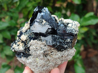 Natural Schorl Black Tourmaline with Opal Hyalite Specimens x 3 From Erongo, Namibia