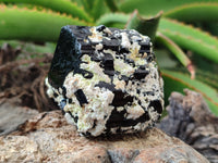 Natural Schorl Black Tourmaline with Opal Hyalite Specimens x 3 From Erongo, Namibia