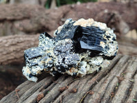 Natural Schorl Black Tourmaline with Opal Hyalite Specimens x 3 From Erongo, Namibia