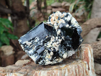 Natural Schorl Black Tourmaline with Opal Hyalite Specimens x 3 From Erongo, Namibia