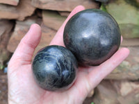 Polished Pharaoh Stone Spheres x 2 From Zimbabwe