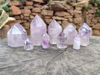 Polished Window Amethyst Quartz Crystals x 9 From Akansobe, Madagascar