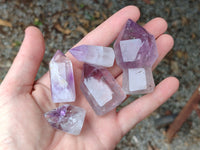 Polished Window Amethyst Quartz Crystals x 9 From Akansobe, Madagascar