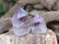 Polished Window Amethyst Quartz Crystals x 9 From Akansobe, Madagascar