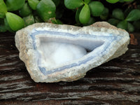 Natural Blue Lace Agate Geode Specimens x 12 From Malawi