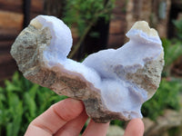 Natural Blue Lace Agate Geode Specimens x 12 From Malawi