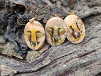 Polished Picture Stone Pendant with Hand Painted Elephant - Sold Per Item - From Namibia