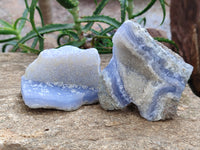 Natural Blue Lace Agate Specimens x 4 From Nsanje, Malawi