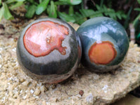 Polished Polychrome Jasper Spheres x 3 From Mahajanga, Madagascar