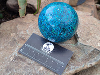 Polished Chrysocolla Conglomerate Spheres x 2 From Congo