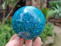 Polished Chrysocolla Conglomerate Spheres x 2 From Congo