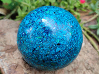 Polished Chrysocolla Conglomerate Spheres x 2 From Congo