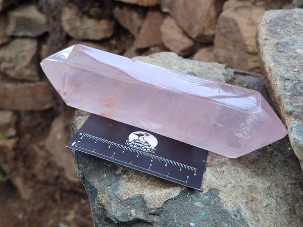 Polished Double Terminated Rose Quartz Points x 6 From Ambatondrazaka, Madagascar